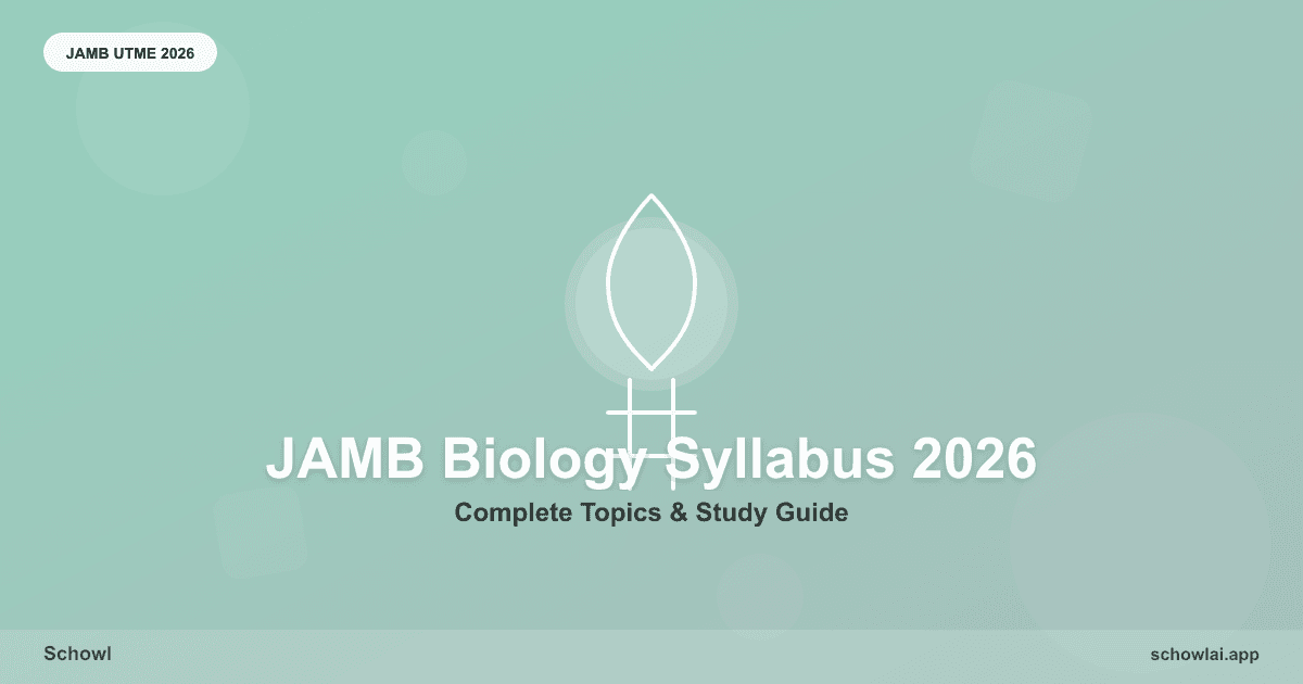 Complete JAMB Biology Syllabus 2026: All Topics & What to Focus On
