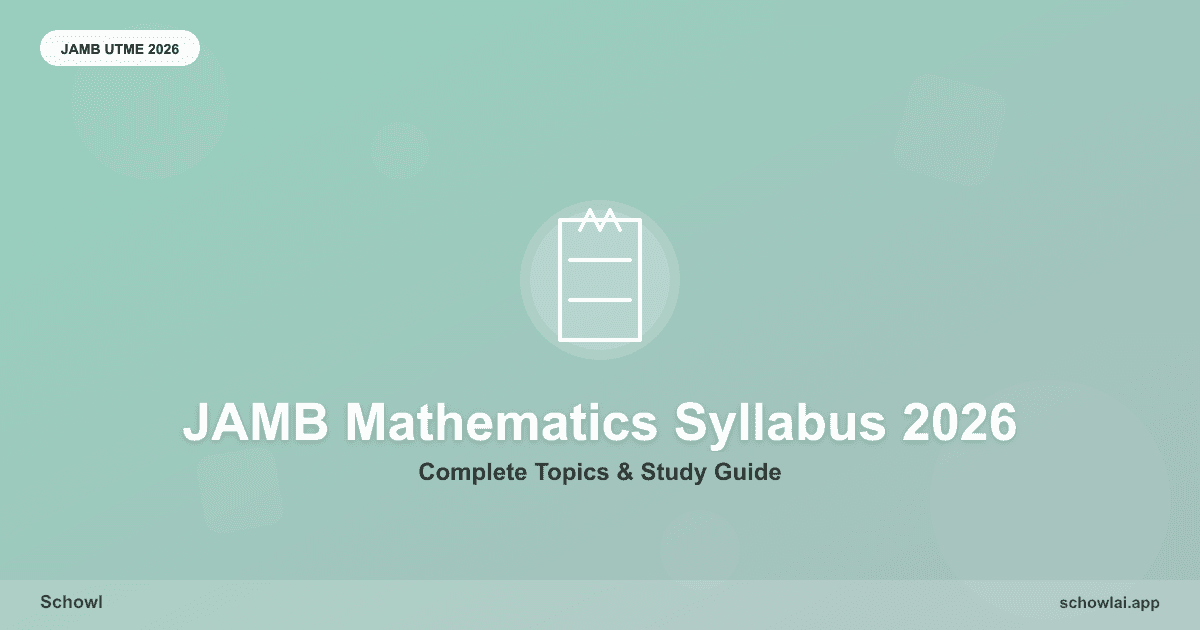 Complete JAMB Mathematics Syllabus 2026: All Topics & What to Focus On